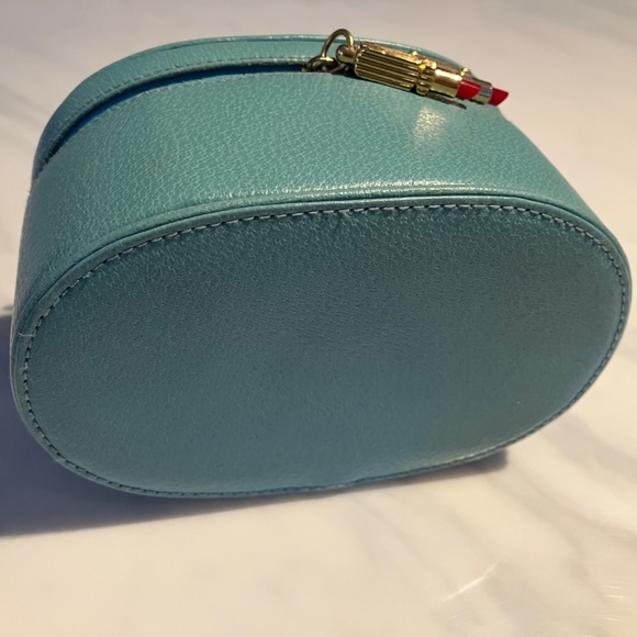 Lulu Guiness Leather Accessory Bag with Lipstick Zipper Pulls - Picture 6 of 7